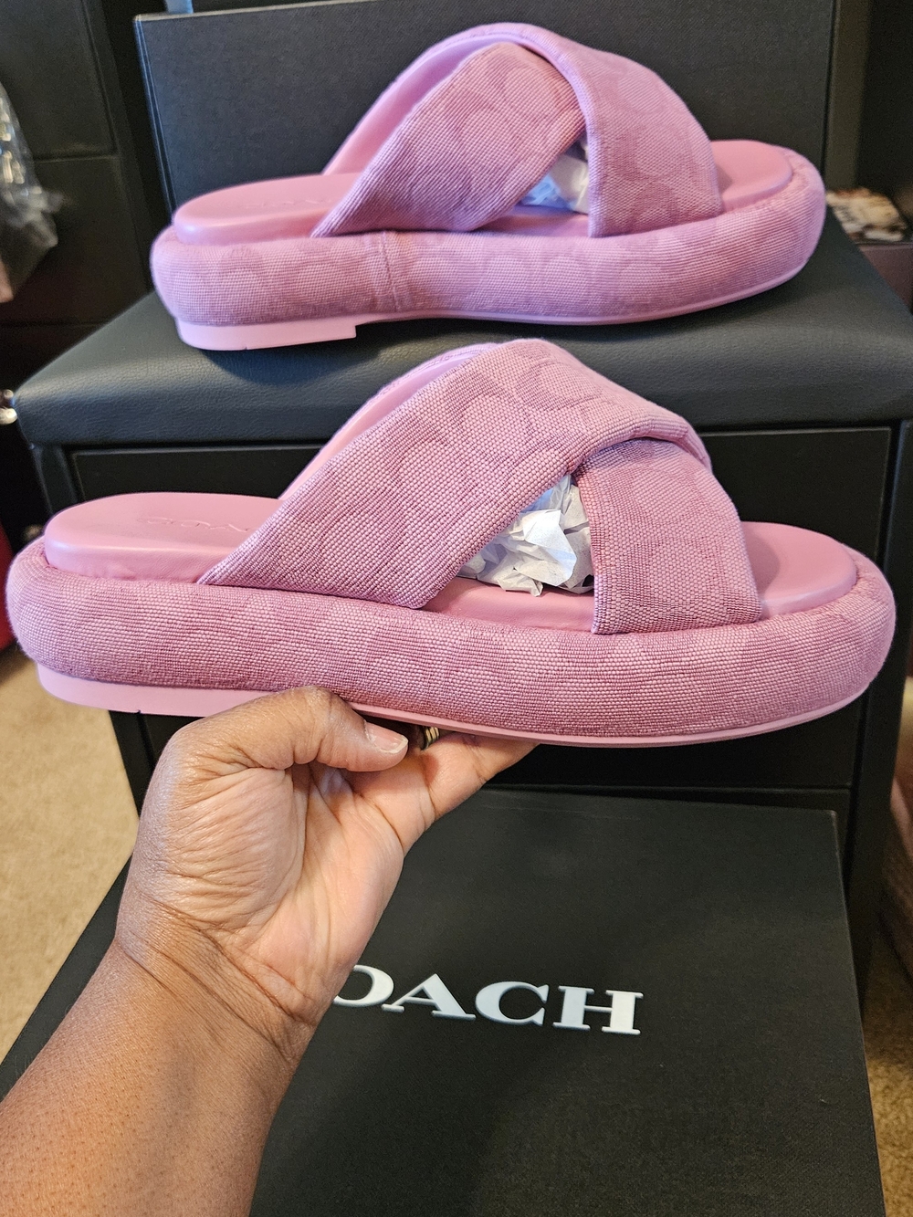 Coach Penelope Signature C Sandal Pink - Picture 6 of 13